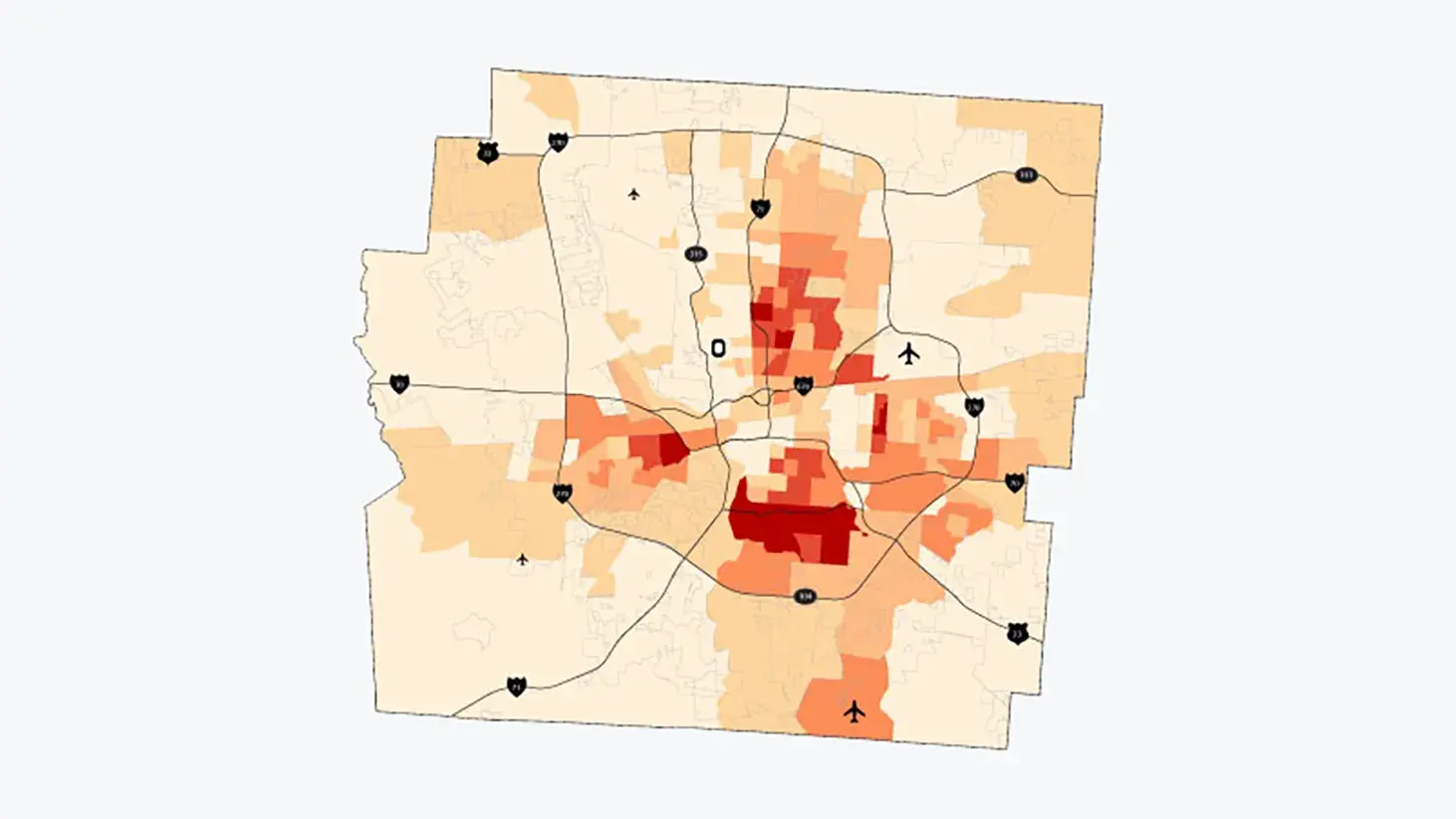 Heatmap of Franklin county from the 2021 Auditor Report