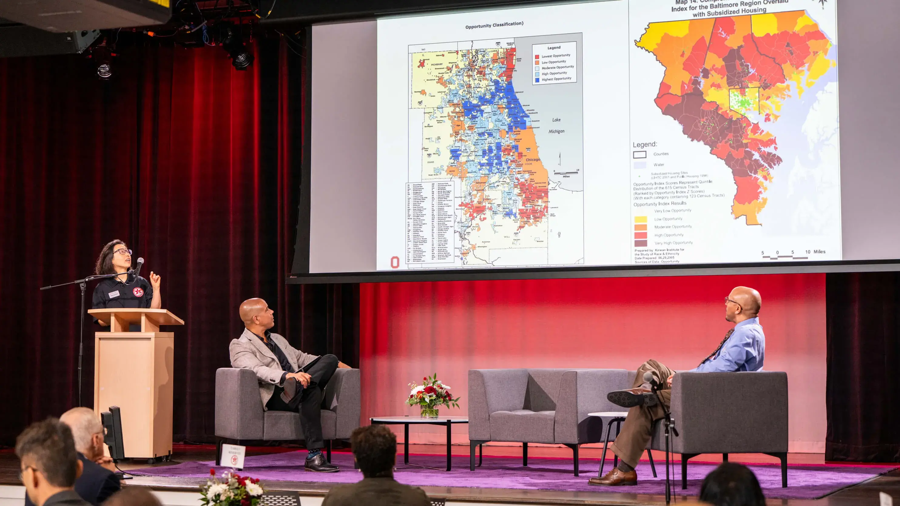 Presentation of a Kirwan Innovation project on a stage